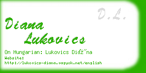 diana lukovics business card